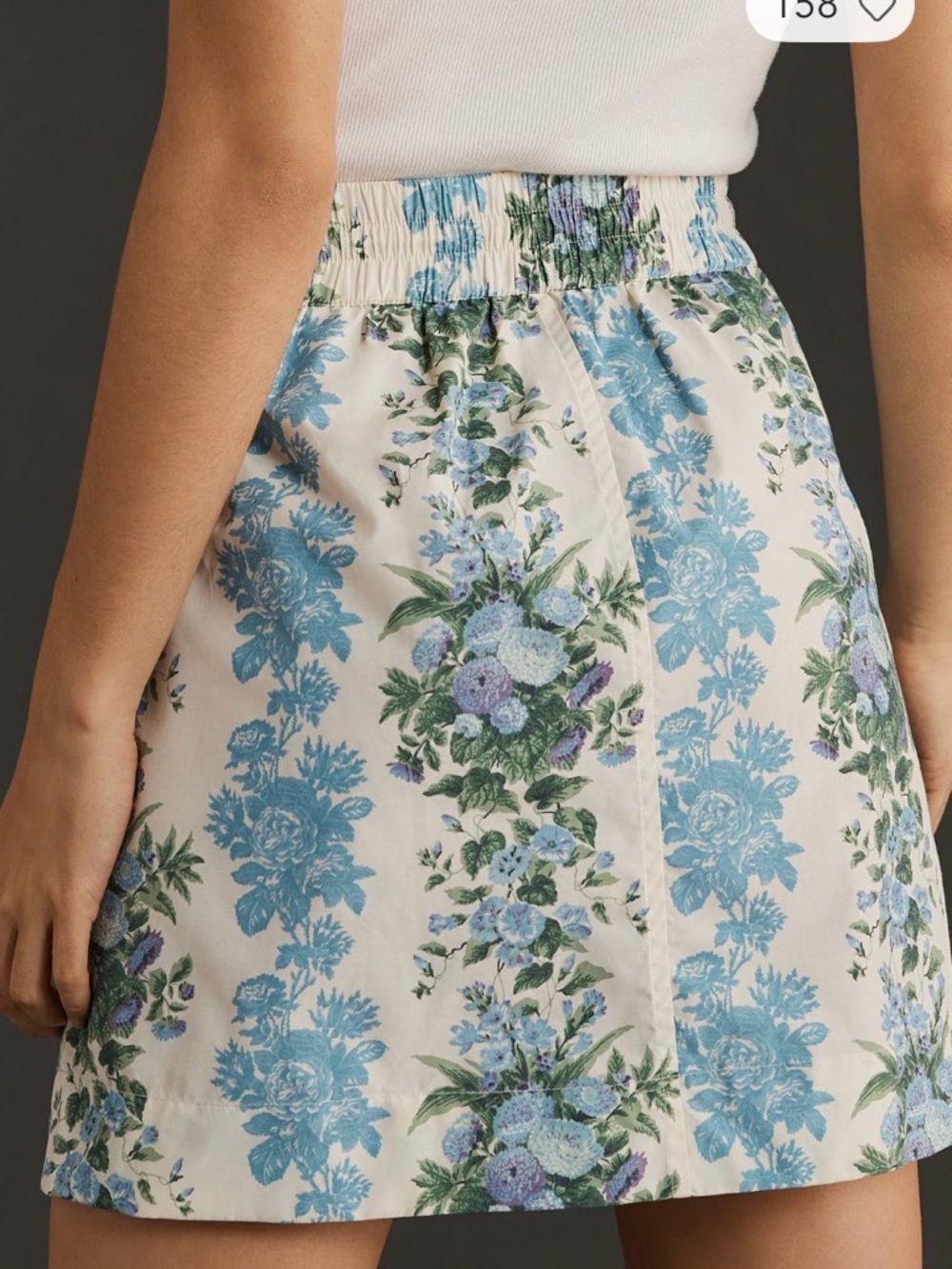 Clare V. Theo Mini Skirt Anthropologie Floral Blue Size M - Picture 3 of 11